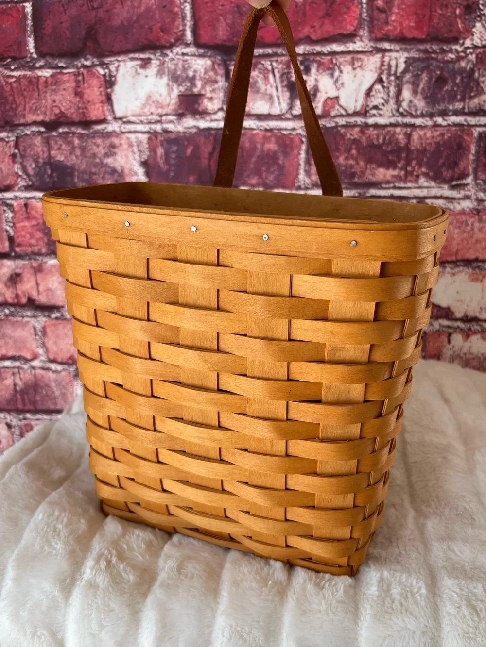 Authentic Vintage Longaberger Tall Key Basket with Plastic Insert